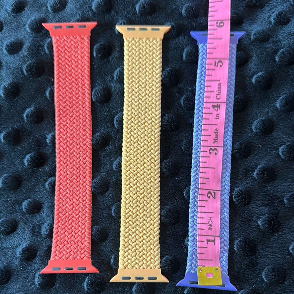 Apple Watch 38/40/41mm Braided Solo Loop Bands - Orange, Yellow, Purple Medium - Picture 2 of 4